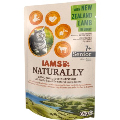 Karma dla kota IAMS Naturally Senior Jagnięcina w sosie 85 g