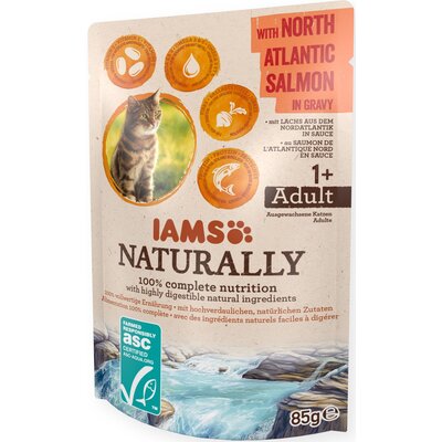 Karma dla kota IAMS Naturally Łosoś 85 g