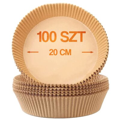 Foremki papierowe BRUNBESTE do Air Fryer 20 cm (100 sztuk) Brązowy
