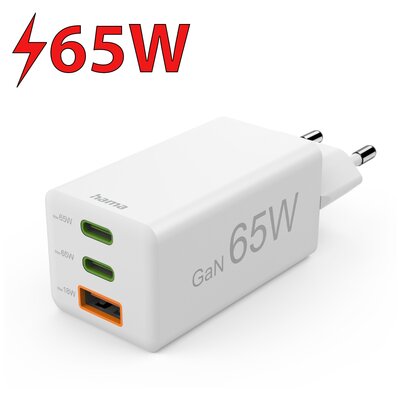Ładowarka sieciowa HAMA Mini 201996 GaN PD/Qualcomm® 65W Biały