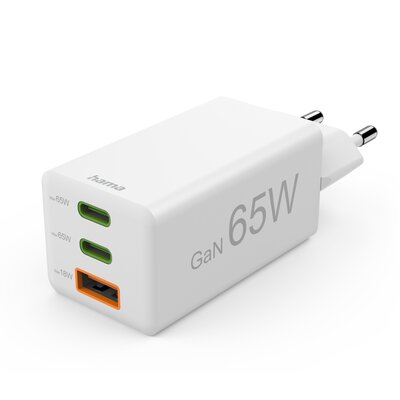 Ładowarka sieciowa HAMA Mini 201996 GaN PD/Qualcomm® 65W Biały