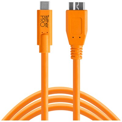 Kabel do tetheringu USB-C - Micro-B TETHER TOOLS Pro 4.6m 5 Gb/s Pomarańczowy