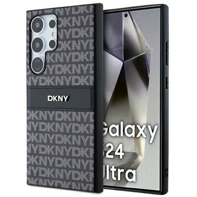 Etui DKNY Leather Mono Stripe & Metal Logo do Samsung Galaxy S24 Ultra Czarny