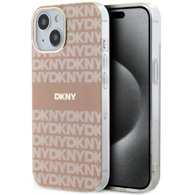 Etui DKNY IML Mono & Stripe MagSafe do Apple iPhone 13/14/15 Różowy