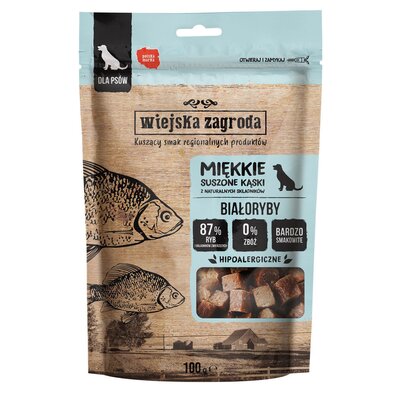 Przysmak dla psa WIEJSKA ZAGRODA Miękkie suszone kąski Białoryby 100 g