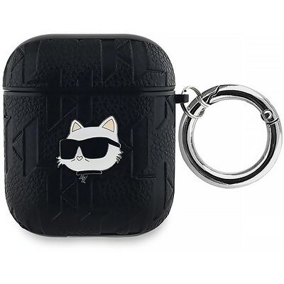 Etui na słuchawki KARL LAGERFELD Monogram Choupette Head do Apple Airpods 1/2 Czarny