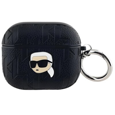 Etui na słuchawki KARL LAGERFELD Monogram Karl Head do Apple AirPods 3 Czarny