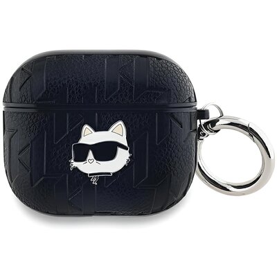 Etui na słuchawki KARL LAGERFELD Monogram Choupette Head do Apple AirPods 3 Czarny