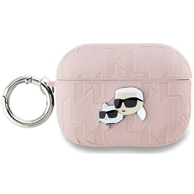 Etui na słuchawki KARL LAGERFELD Monogram Karl & Choupette Head do Apple AirPods Pro 2 Różowy