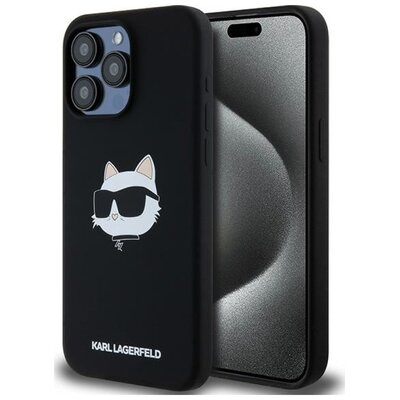 Etui KARL LAGERFELD Silicone Choupette Head MagSafe do Apple iPhone 15 Pro Czarny