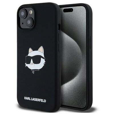 Etui KARL LAGERFELD Silicone Choupette Head MagSafe do Apple iPhone 14 Plus/15 Plus Czarny
