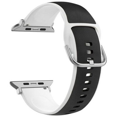 Pasek BELINE Silico Leather do Apple Watch 4/5/6/7/8/9/SE/SE 2 (38/40/41mm) Czarno-biały