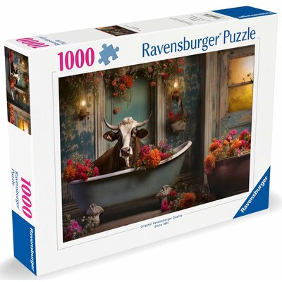 Puzzle RAVENSBURGER Krowa w kąpieli 12000782 (1000 elementów)