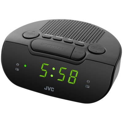 Radiobudzik JVC RA-E111B Czarny, Tuner FM/AM, Wyświetlacz LED, Funkcja Alarmu i drzemki, Zasilanie Bateryjno-sieciowe