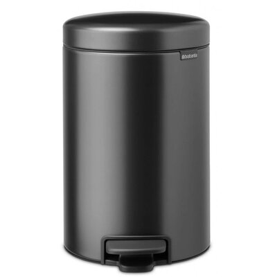 Kosz na śmieci z pedałem BRABANTIA NewIcon 233487 wyjmowane wiadro, nie przepuszcza zapachów, stal 12L Szary