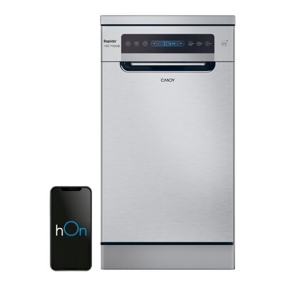Zmywarka CANDY Rapido CF1C7SB1FX Wash&dry 35', Smart Sensor - czujnik załadunku, Smart Door - automatycznie otwierane drzwi, hOn
