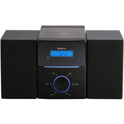 Wieża DENVER MCA-240 Czarny, Odtw.CD, Bluetooth, Tuner FM z pamięcią stacji, Wyjście słuchawkowe