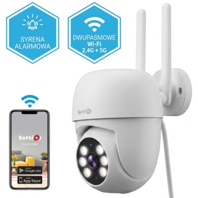 Kamera IP SETTI+ SC742 4MP 2K Smart, Zewnętrzna, Wi-Fi, LAN, Kamera obrotowa