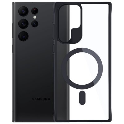 Etui 3MK Satin Armor MagCase do Samsung Galaxy S24 Ultra Przezroczysto-czarny