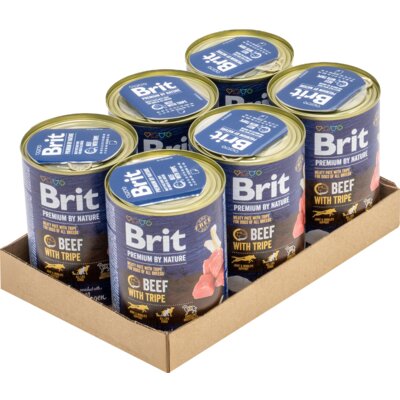 Karma dla psa BRIT Premium by Nature Wołowina z podrobami 6 x 400 g
