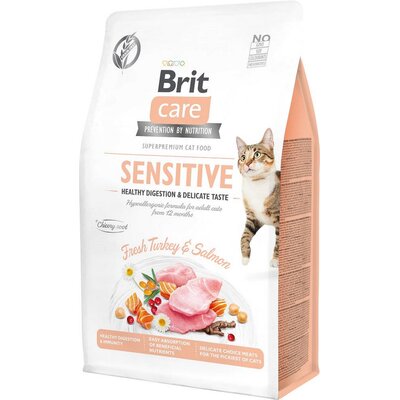 Karma dla kota BRIT CARE Sensitive Healthy Digestion & Delicate Taste Indyk i łosoś 6 x 400 g