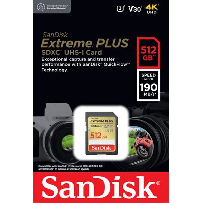 Karta pamięci SANDISK Extreme Plus SDXC 512GB