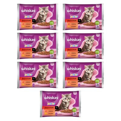 Karma dla kota WHISKAS Junior Klasyczne posiłki Wołowina z kurczakiem (28 x 85 g)