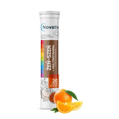 Żeń-szeń NOVATIV Multiwitamina Pomarańczowy (20 tabletek)