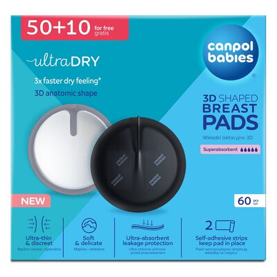 Wkładki laktacyjne CANPOL BABIES 3D 1/655 (60 sztuk)