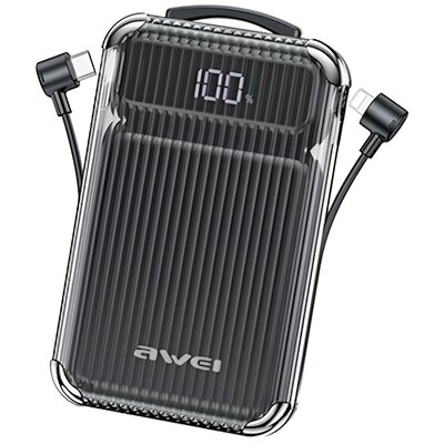 Powerbank indukcyjny AWEI P89K 10000mAh 15W Czarny