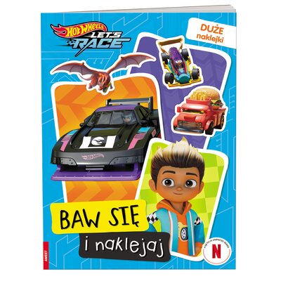 Książka z zadaniami Hot Wheels Baw się i naklejaj (miękka okładka)