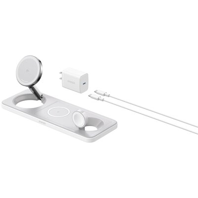 Ładowarka indukcyjna ANKER MagGo 3w1 B25M1321 15W Biały Qi2 MagSafe