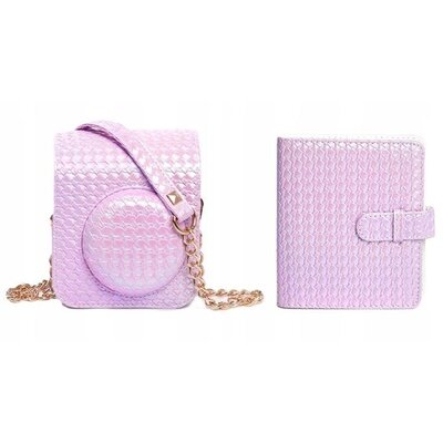 Pokrowiec LOVEINSTANT Instax Mini 12 Fioletowy + Album (32 stron)