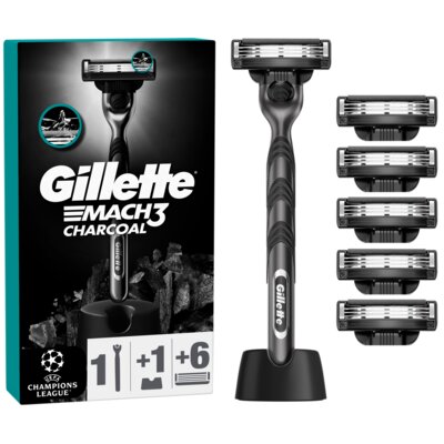 Golarka GILLETTE Mach3 Charcoal + 6 ostrzy + Stojak