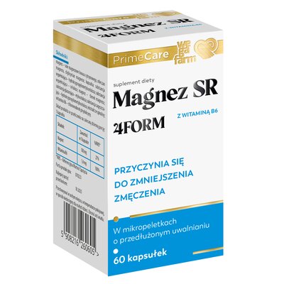 Kompleks witamin i minerałów WEGAFARM PRIMECARE Magnez SR 4form (60 kapsułek)