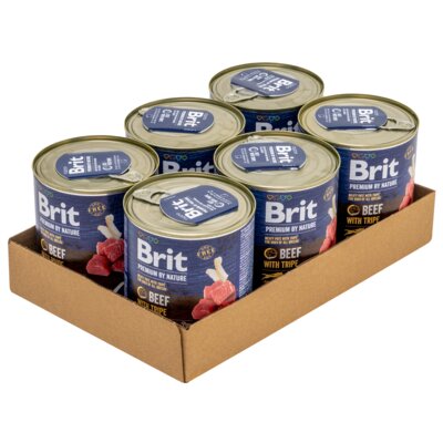 Karma dla psa BRIT Premium By Nature Wołowina z flakami 6 x 800 g