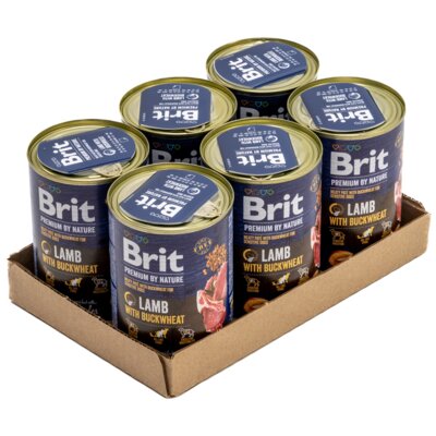 Karma dla psa BRIT Premium By Nature Lamb&Buckwheat Jagnięcina z gryką 6 x 400 g