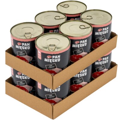 Karma dla psa PAN MIĘSKO Indyk z wołowiną 12 x 800 g