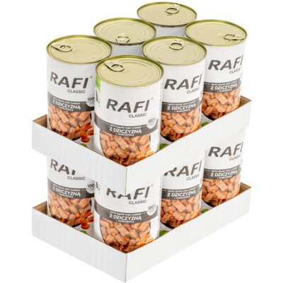 Karma dla psa RAFI Classic z dziczyzną i marchewką 12 x 1.24 kg