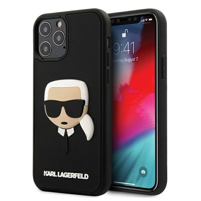 Etui KARL LAGERFELD 3D Rubber Karl's Head do Apple iPhone 12/12 Pro Czarny