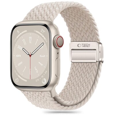 Pasek TECH-PROTECT NylonMag do Apple Watch 6/7/8/9/10/SE/Ultra 1/2 (44/45/46/49mm) Jasnobeżowy