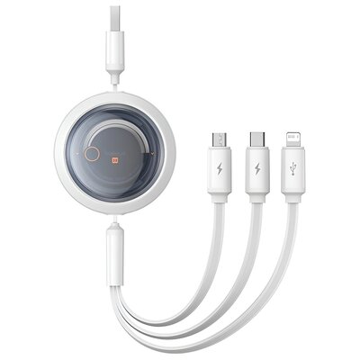 Kabel USB - Micro USB - Lightning -USB-C BASEUS Free2Draw 3w1 1.1m Biały