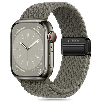 Pasek TECH-PROTECT NylonMag do Apple Watch 6/7/8/9/10/SE/Ultra 1/2 (44/45/46/49mm) Oliwkowy