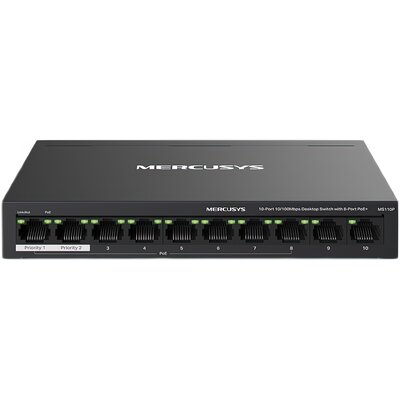 Switch MERCUSYS MS110P Fast Ethernet, 10 portów, Funkcja PoE+