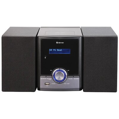 Wieża DENVER MDA-285 Czarny, Odtw.CD, Bluetooth, Tuner FM z pamięcią stacji, Budzik, Wyjście słuchawkowe