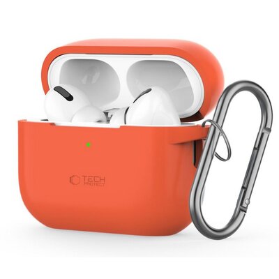 Etui na słuchawki TECH-PROTECT Silicon Hook do Apple Airpods Pro 1/2 Pomarańczowy