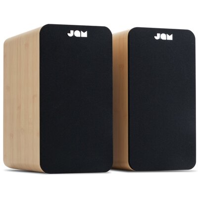 Aktywne, Podstawkowe kolumny głośnikowe JAM HX-P400-BK-EU Drewno (2 szt.), Bluetooth, Obudowa Bass Refleks, Wejście AUX