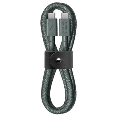 Kabel USB-C - USB-C NATIVE UNION Belt Cable 60W 1.2 m Ciemnozielony