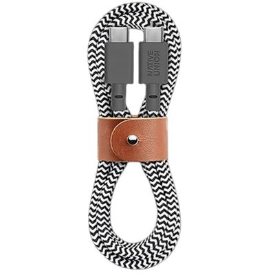 Kabel USB-C - USB-C NATIVE UNION Belt Cable 60W 1.2 m Biało-czarny