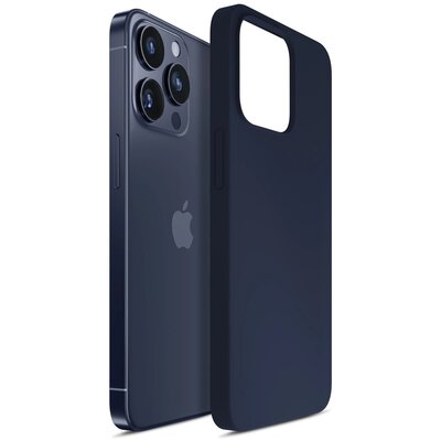 Etui 3MK Silicone Case Dark Navy do Apple iPhone 15 Pro Granatowy